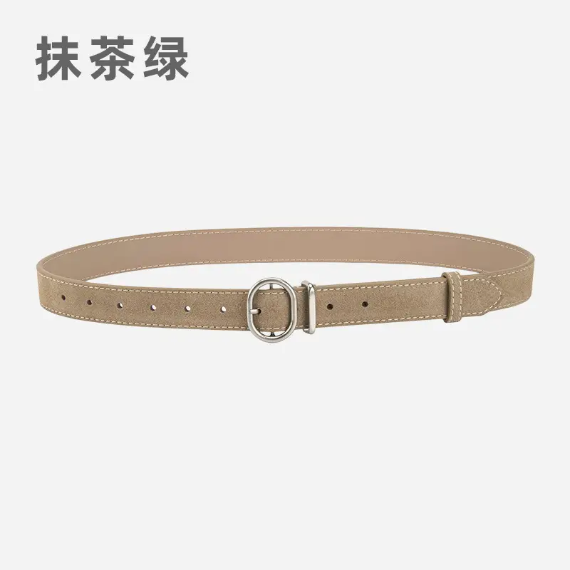 Vintage Women's Frosted Leather Belt with Pin Buckle - Image 8
