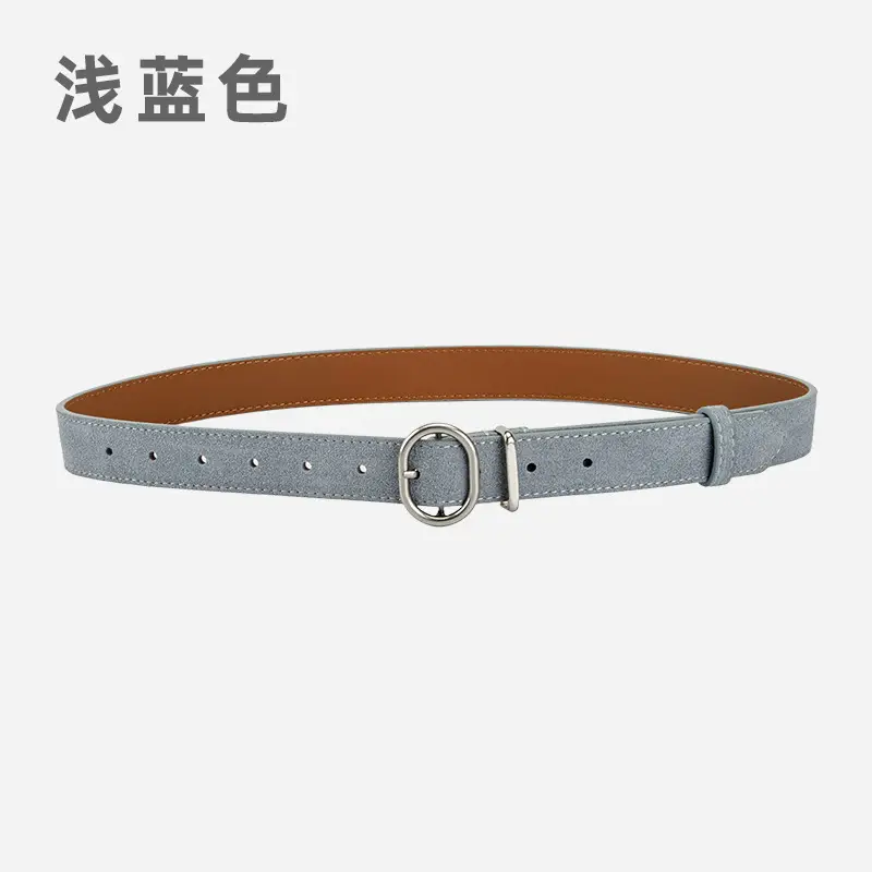 Vintage Women's Frosted Leather Belt with Pin Buckle - Image 9