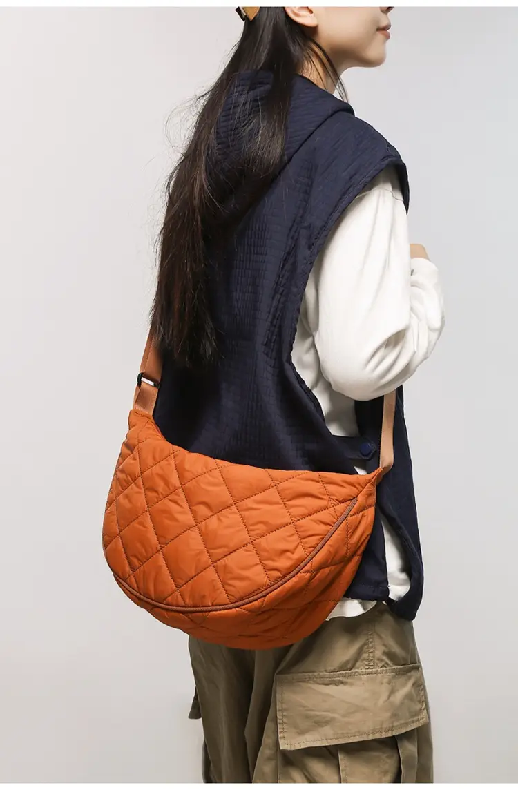 2024 Rhombic Shoulder Crossbody Bag Women Orange — feature 17