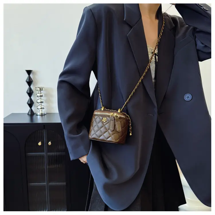 Vintage Quilted Chain Shoulder Bag for Women Light Blue 2026 — feature 20