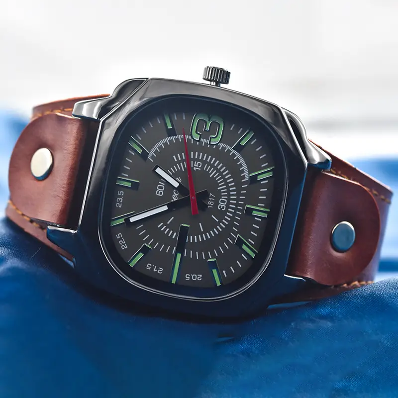 Green PU Leather Cross-border Watch with 80 Hours Display — feature 32