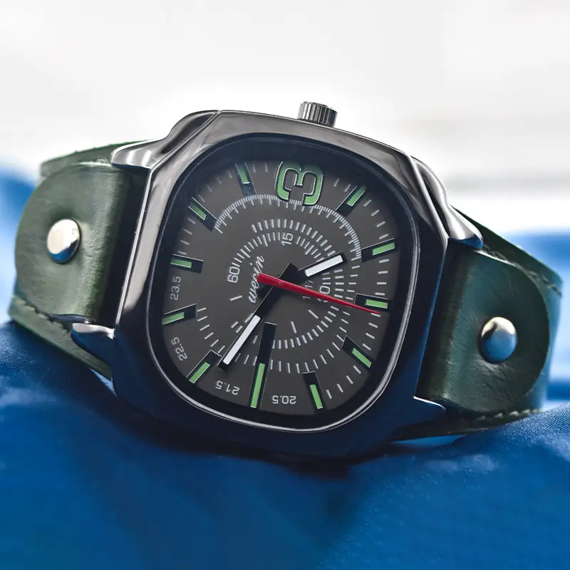 Green PU Leather Cross-border Watch with 80 Hours Display — feature 34