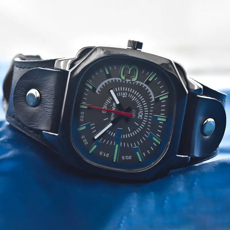 Green PU Leather Cross-border Watch with 80 Hours Display — feature 38