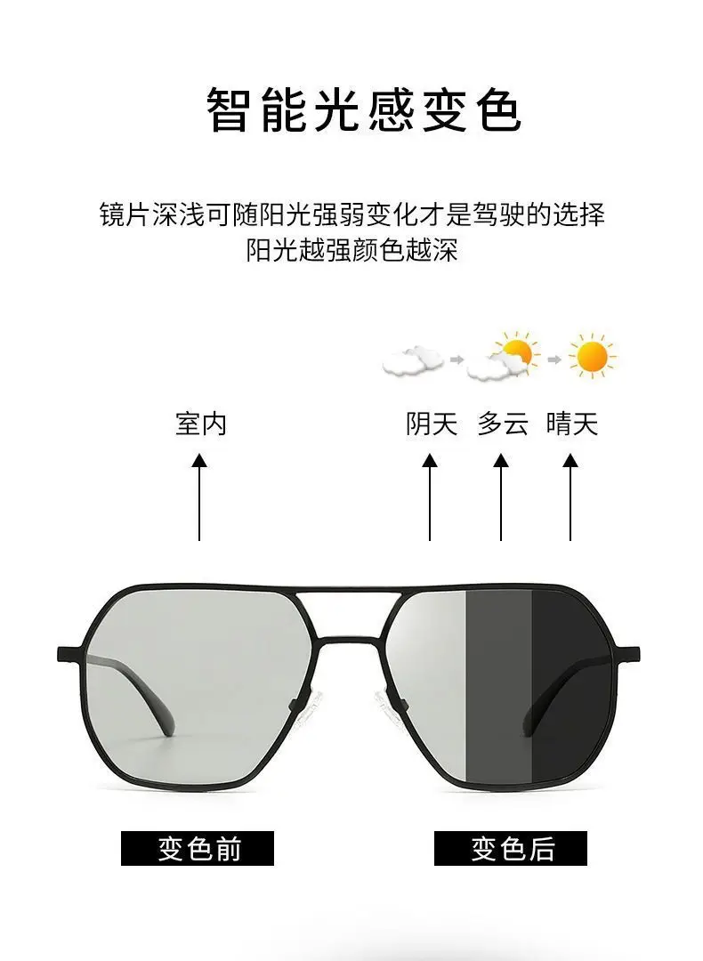 Men Polarized Driving Sunglasses Black Double Beam UV400 — feature 3