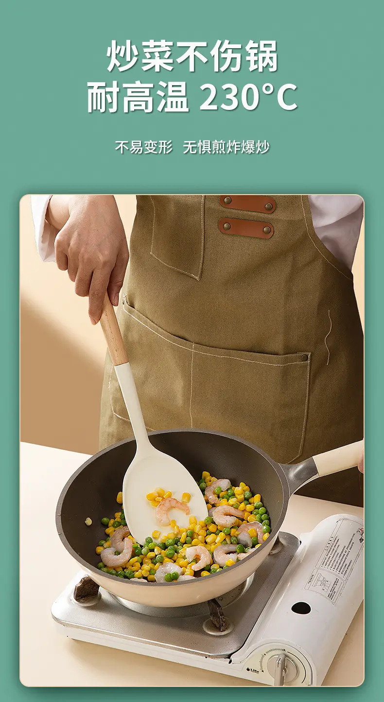 Kitchenware suit silicone shovel spatula non-stick spatula soup spoon household food grade high temperature resistant colander cross-border wholesale — feature 5