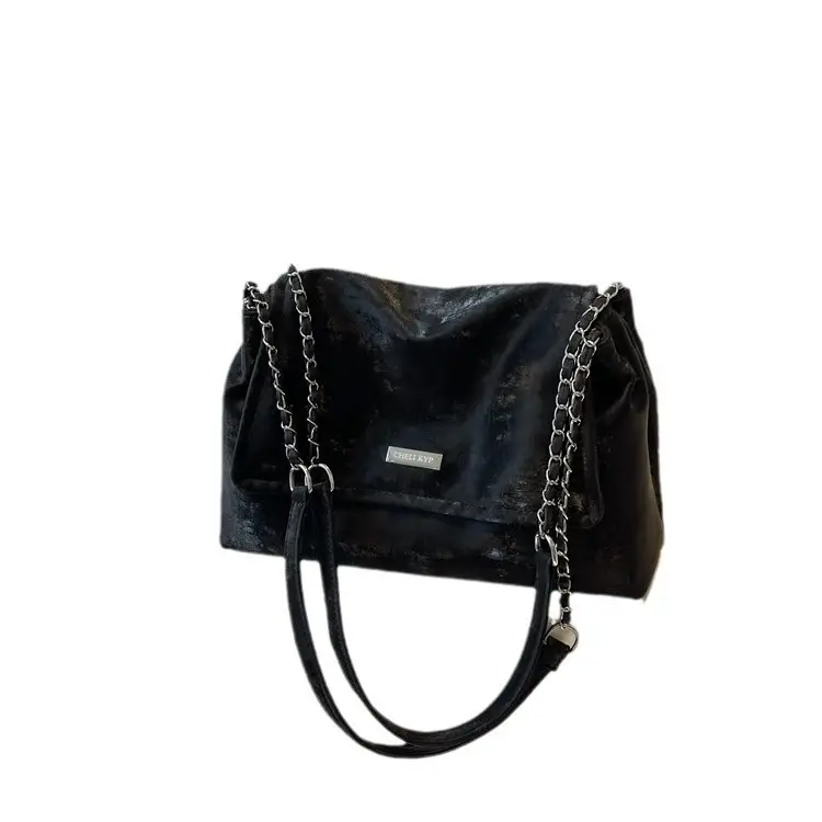 Women's Pink Faux Fur Shoulder Bag with Chain Strap - Image 10