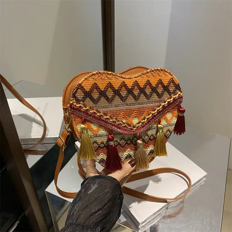 Handmade Woven Ethnic Love Bag for Women - Image 3
