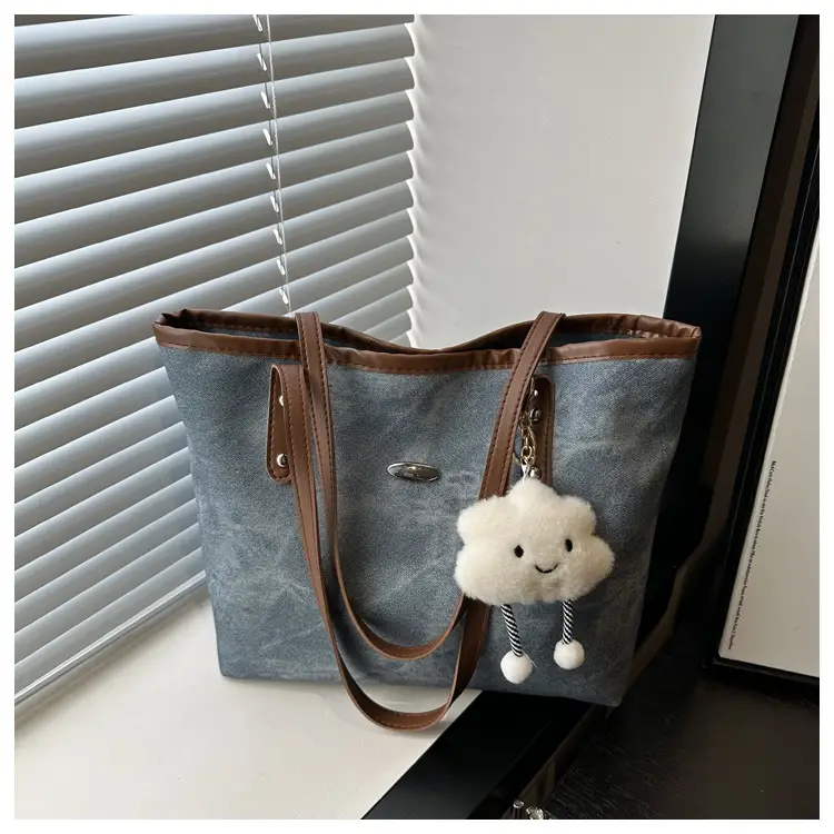 Blue Velvet Shoulder Bag for Women Large Capacity — feature 14