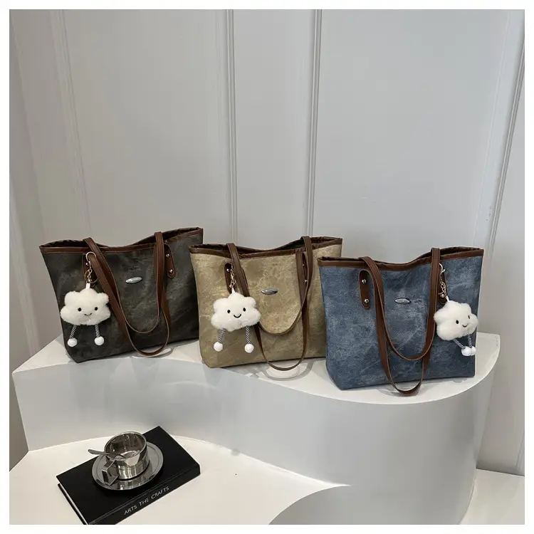Blue Velvet Shoulder Bag for Women Large Capacity — feature 16