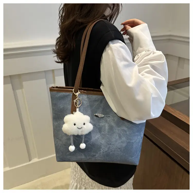 Blue Velvet Shoulder Bag for Women Large Capacity — feature 28
