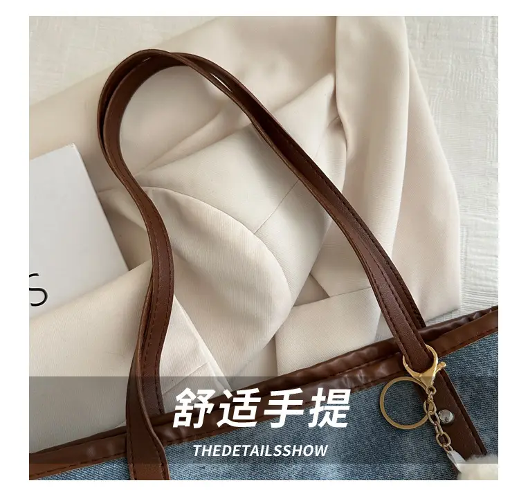 Blue Velvet Shoulder Bag for Women Large Capacity — feature 5