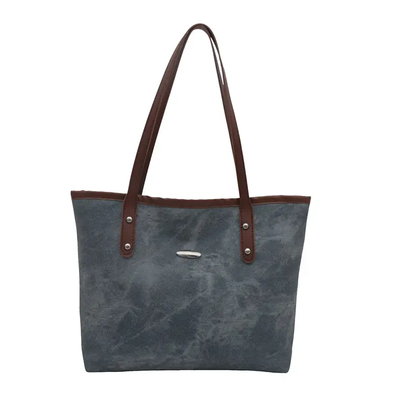 Blue Velvet Shoulder Bag for Women Large Capacity - Image 6