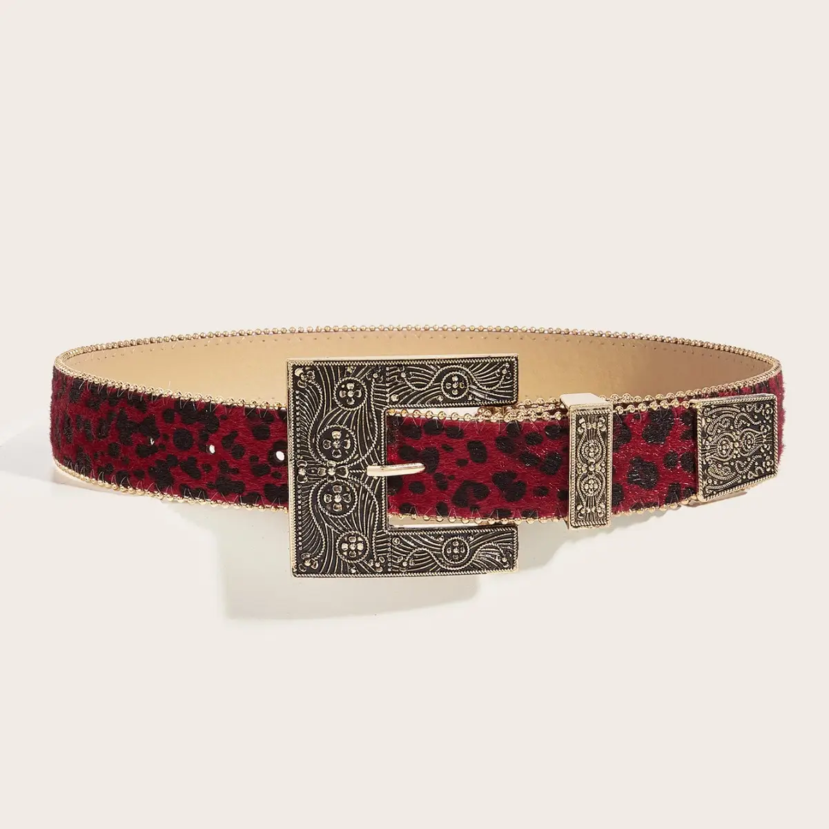 Leopard Print Belt American Style Retro Decorative Belt