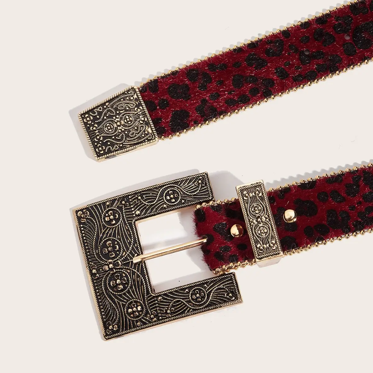Leopard Print Belt American Style Retro Decorative Belt