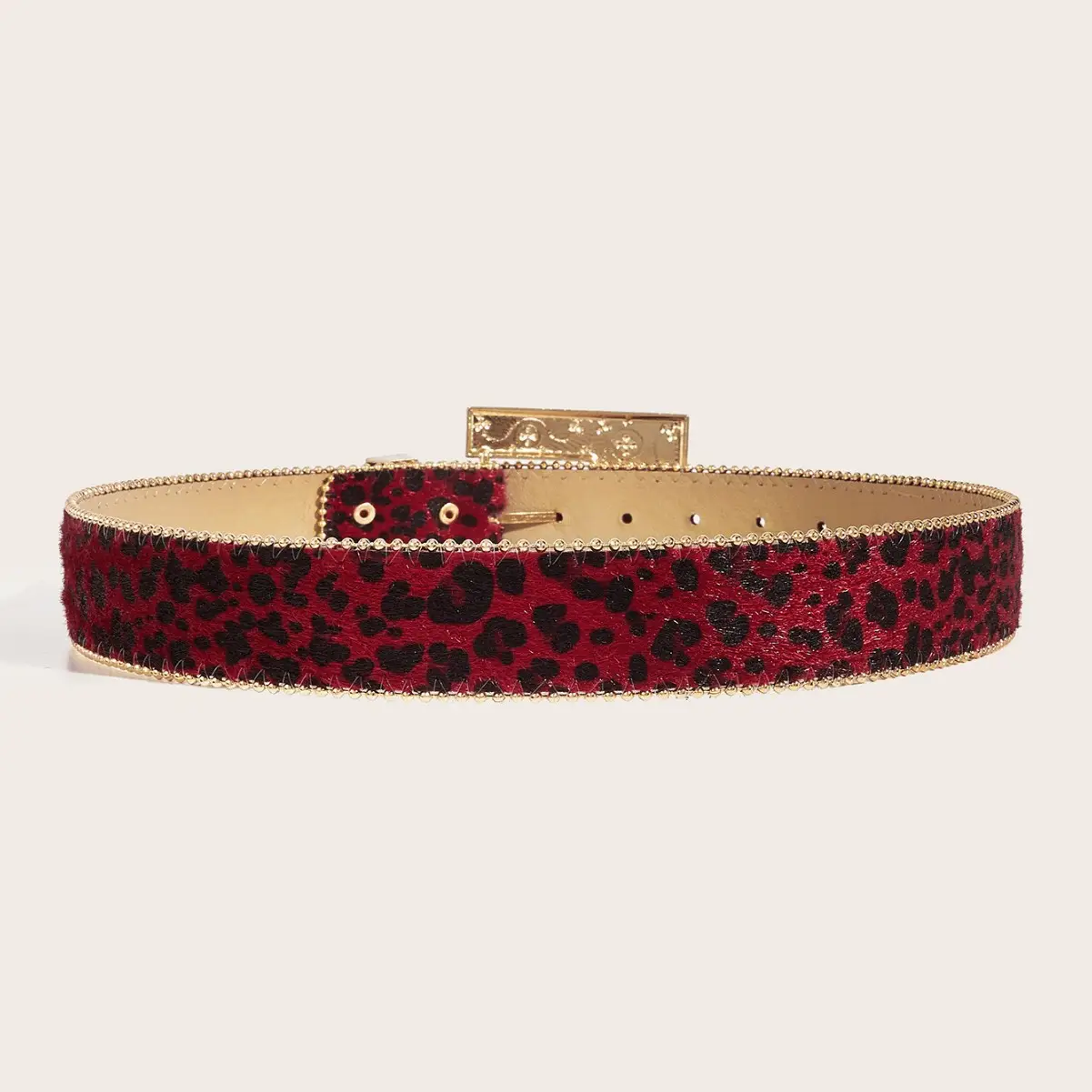 Leopard Print Belt American Style Retro Decorative Belt