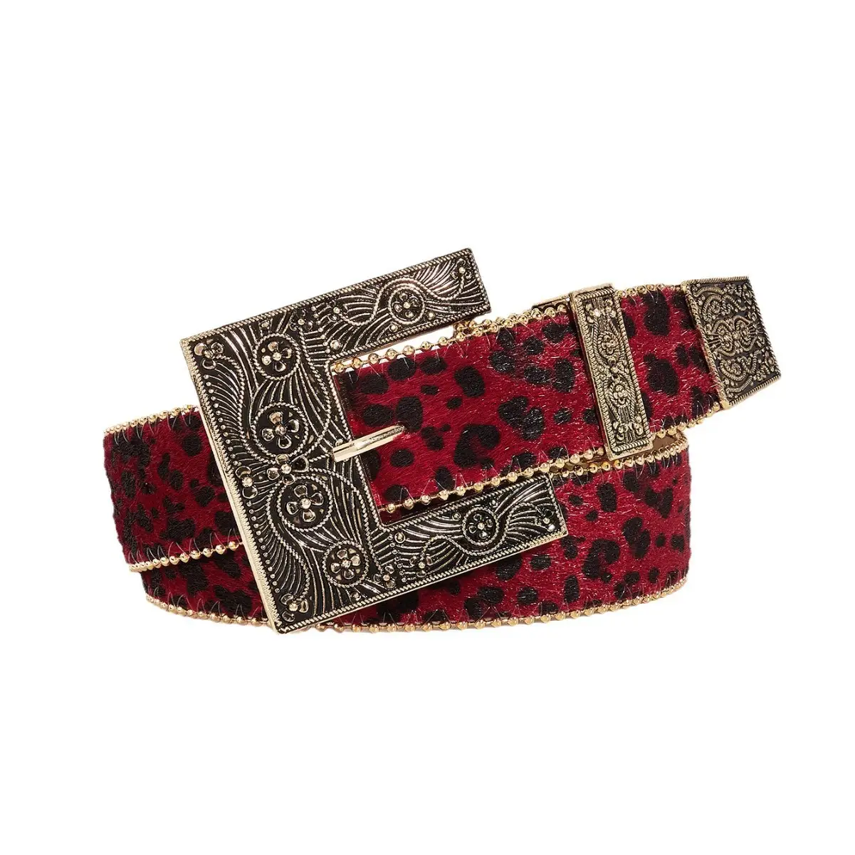Leopard Print Belt American Style Retro Decorative Belt