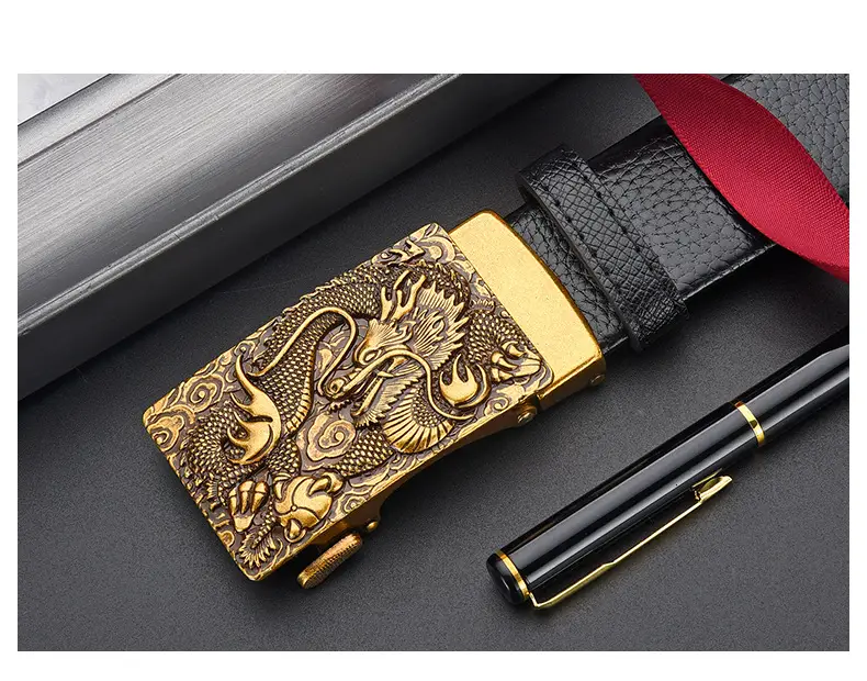 Chinese Zodiac Belt for Men Leather Automatic Buckle — feature 26