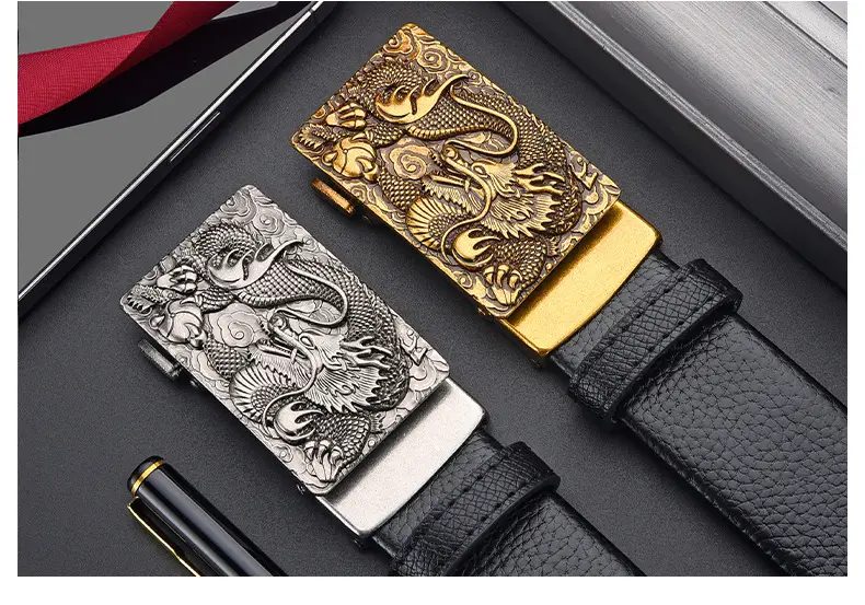 Chinese Zodiac Belt for Men Leather Automatic Buckle — feature 27