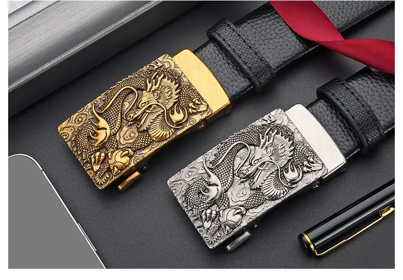 Chinese Zodiac Belt for Men Leather Automatic Buckle — feature 28