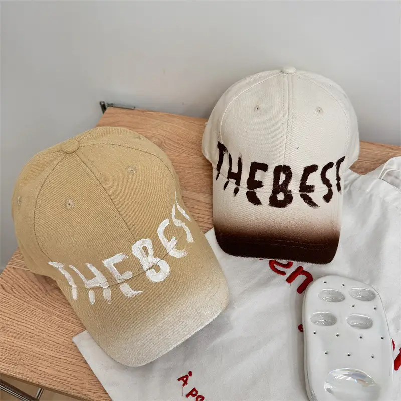 American Style Retro Washed Old Letter Baseball Cap Women's Wide Brim Big Head Face Small Soft Top Duck Tongue Hat for Men - Image 11