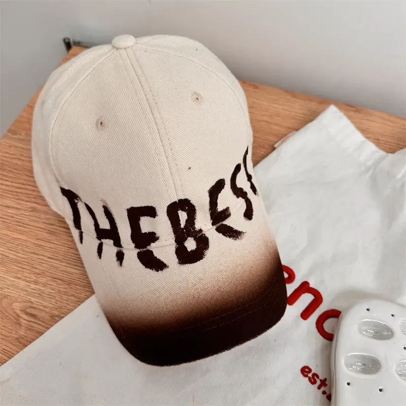 American Style Retro Washed Old Letter Baseball Cap Women's Wide Brim Big Head Face Small Soft Top Duck Tongue Hat for Men - Image 5