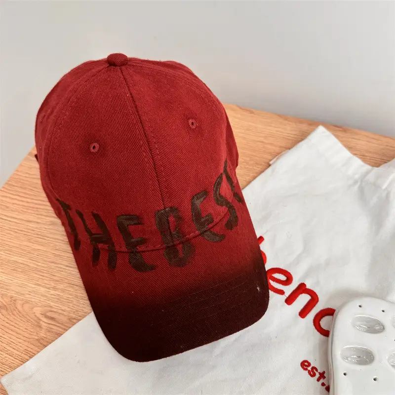 American Style Retro Washed Old Letter Baseball Cap Women's Wide Brim Big Head Face Small Soft Top Duck Tongue Hat for Men - Image 7