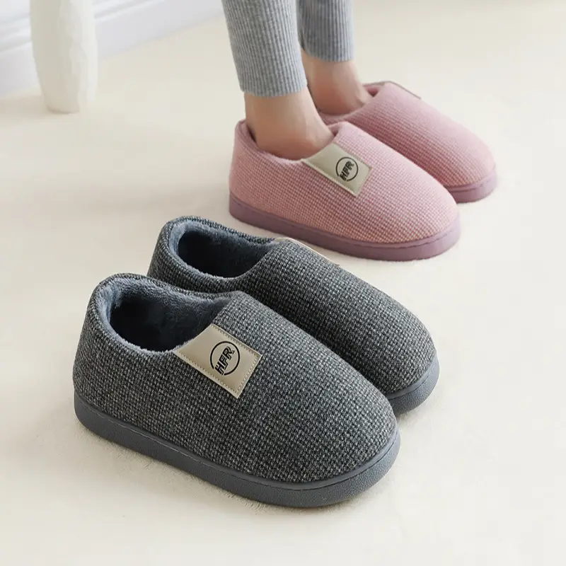 Cotton Slippers Autumn and Winter Women's New Couple Men's and Women's Home Bags and Warm Cotton Slippers Thick-Soled Indoor Wholesale