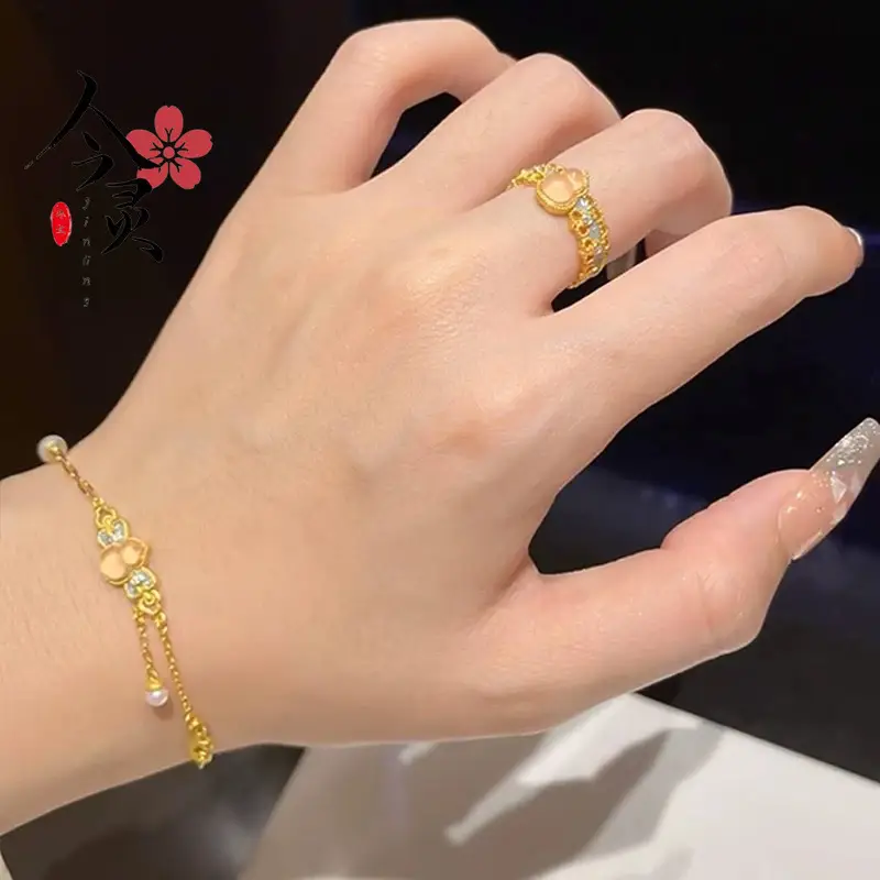 Gold Enamel Point Diamond Bracelet for Women — feature 4