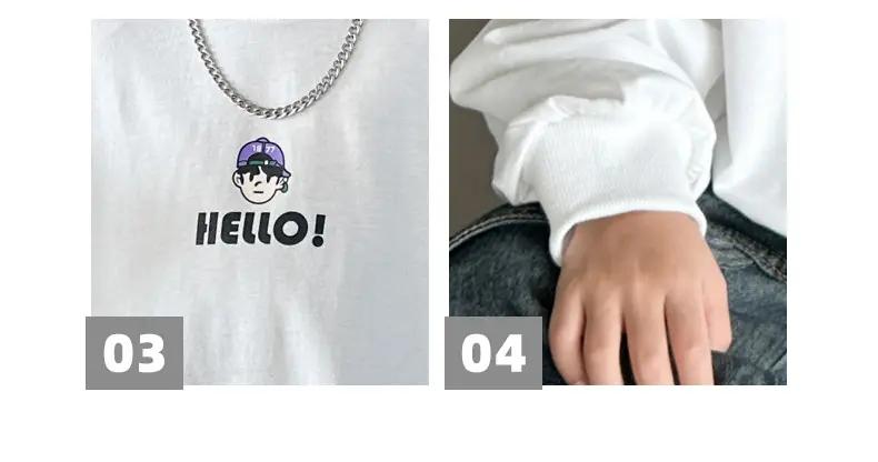 Boys Hello Print Long Sleeve T-Shirt Black 2025 — feature 7