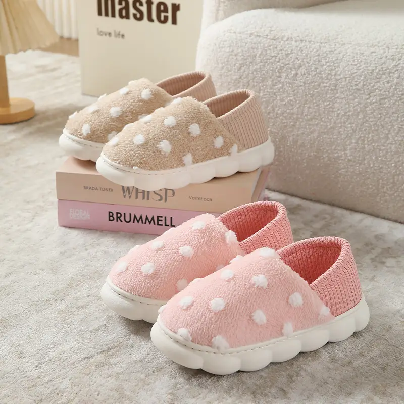Yuezi Shoes Winter Cotton Slippers Women's Bag with Couple's Home Indoor Thick Bottom Non-slip Plush Postpartum Cotton Slippers Winter