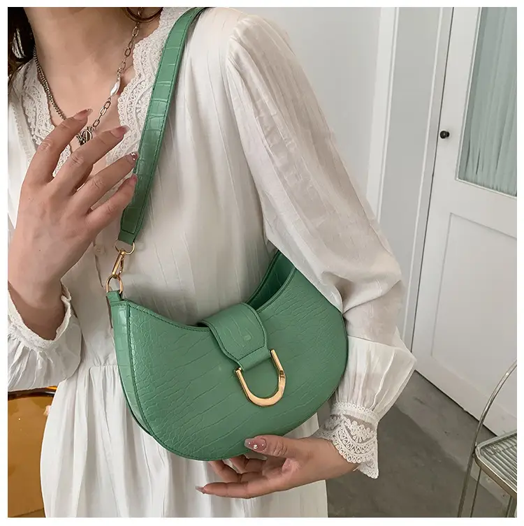White Textured Crossbody Bag with Pearl Strap — feature 48