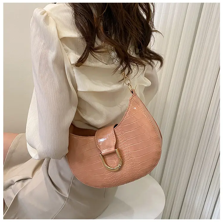 White Textured Crossbody Bag with Pearl Strap — feature 64