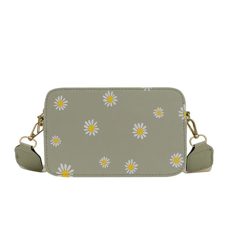 Black Daisy Print Shoulder Crossbody Bag 2024