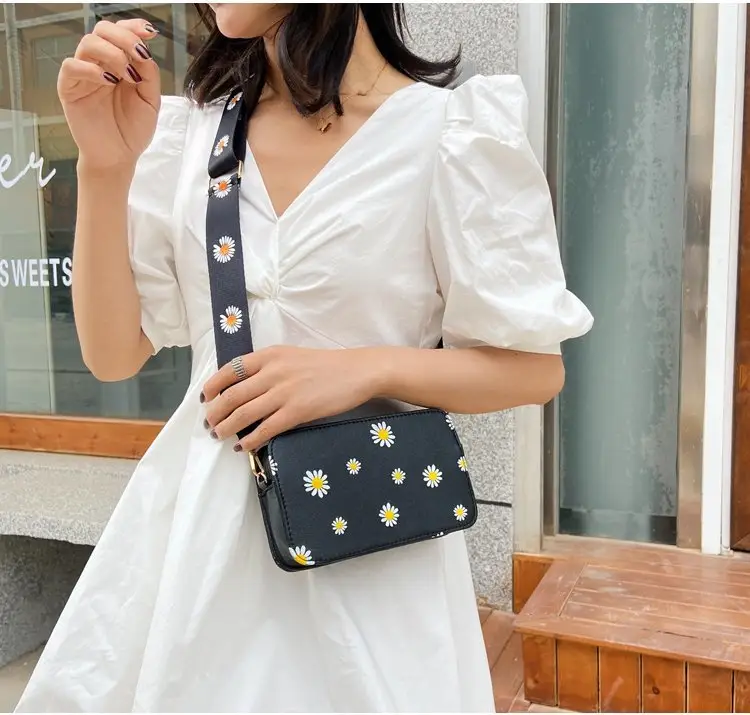 Black Daisy Print Shoulder Crossbody Bag 2024 — feature 21