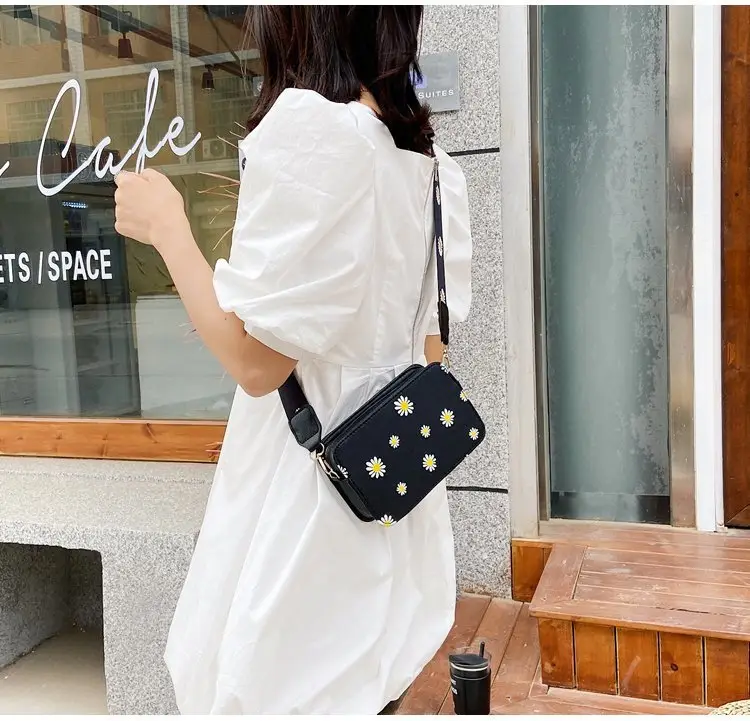 Black Daisy Print Shoulder Crossbody Bag 2024 — feature 22