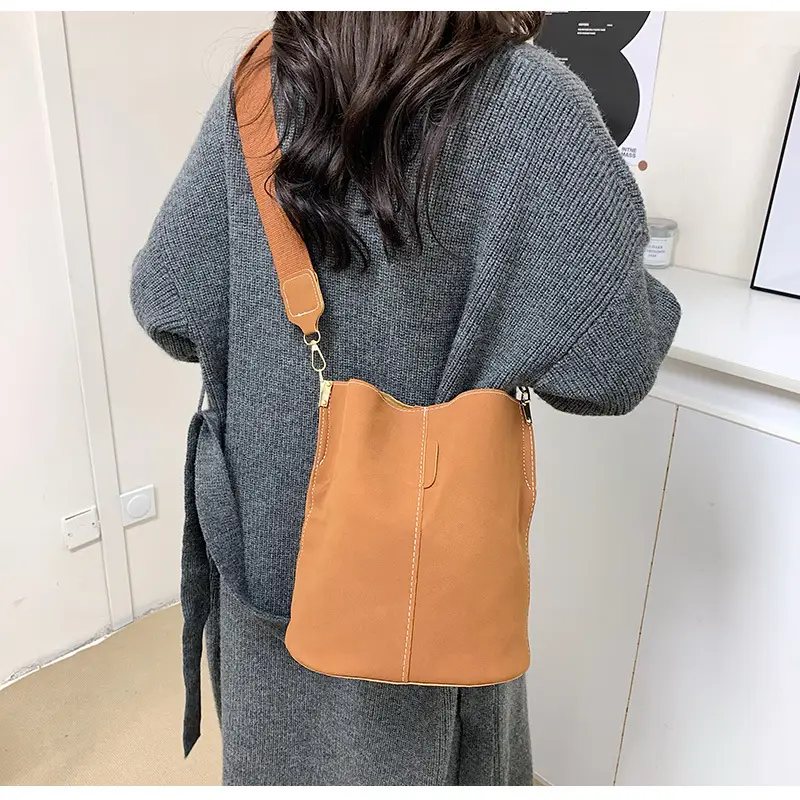Women's Simple Bucket Bags Black Brown Grey Crossbody — feature 23