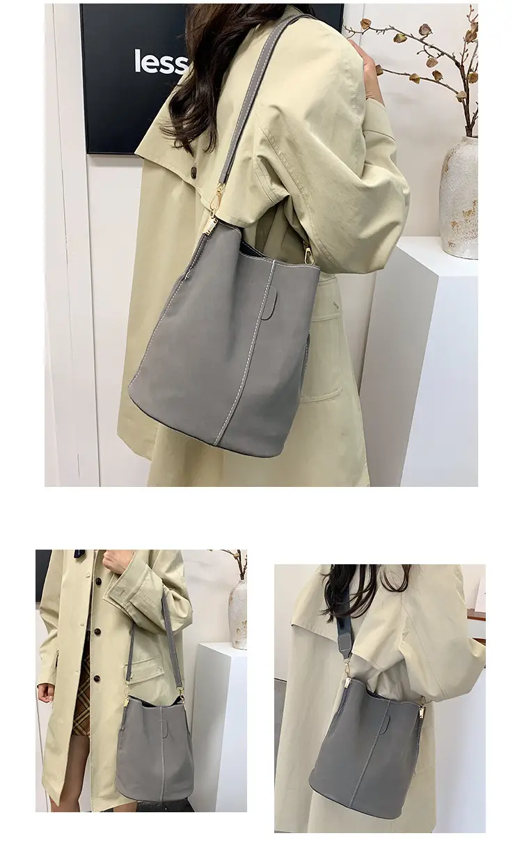 Women's Simple Bucket Bags Black Brown Grey Crossbody — feature 28