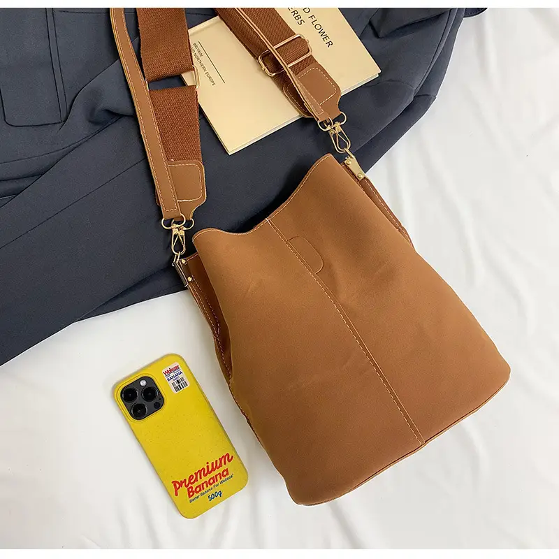 Women's Simple Bucket Bags Black Brown Grey Crossbody — feature 8