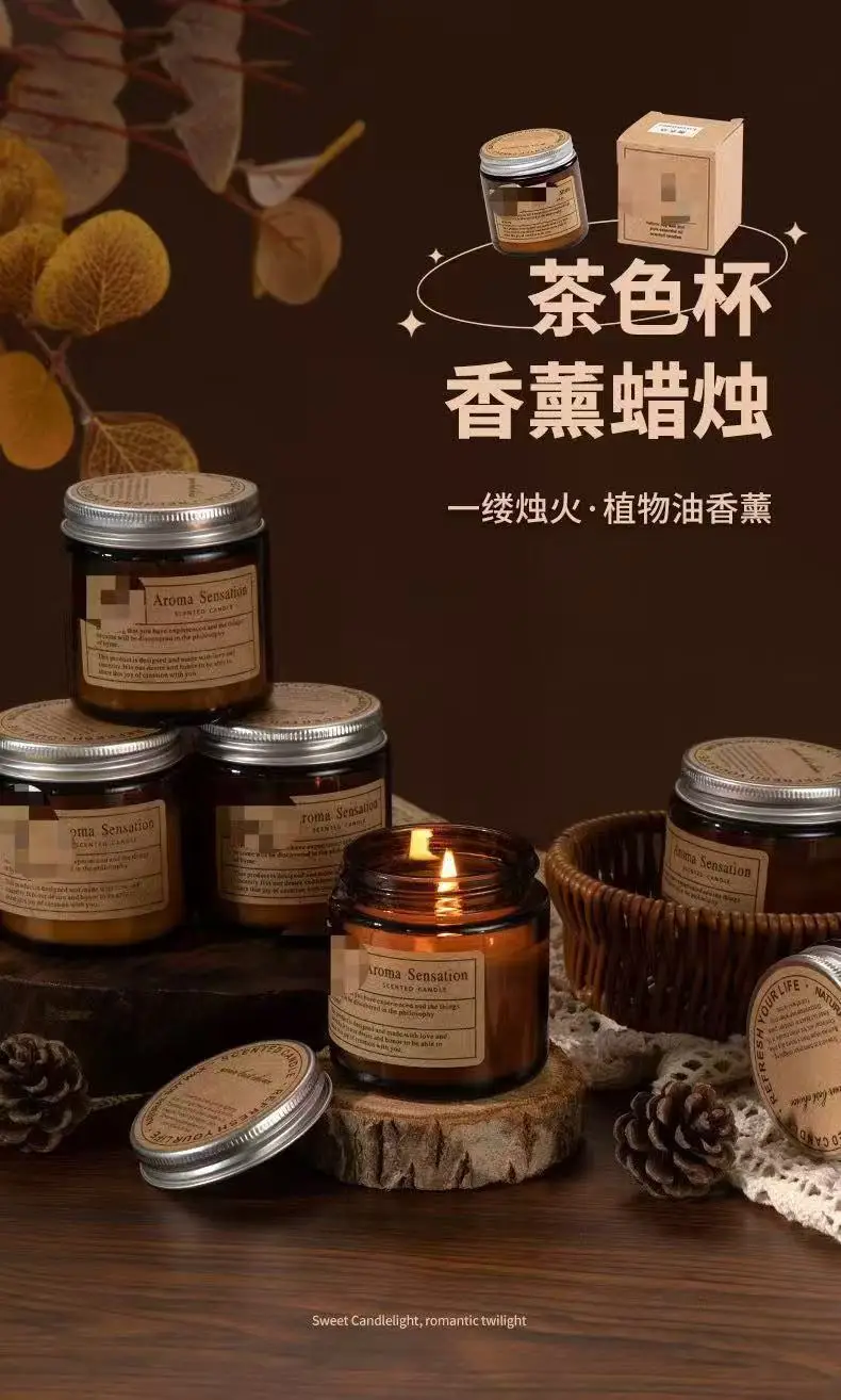 Cross-border DIY handmade soy wax smokeless tea glass candle fragrance gift cross-border aromatherapy candle z — feature 1