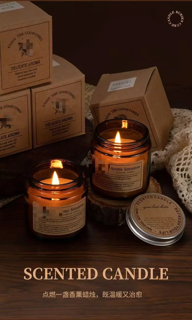Cross-border DIY handmade soy wax smokeless tea glass candle fragrance gift cross-border aromatherapy candle z — feature 4