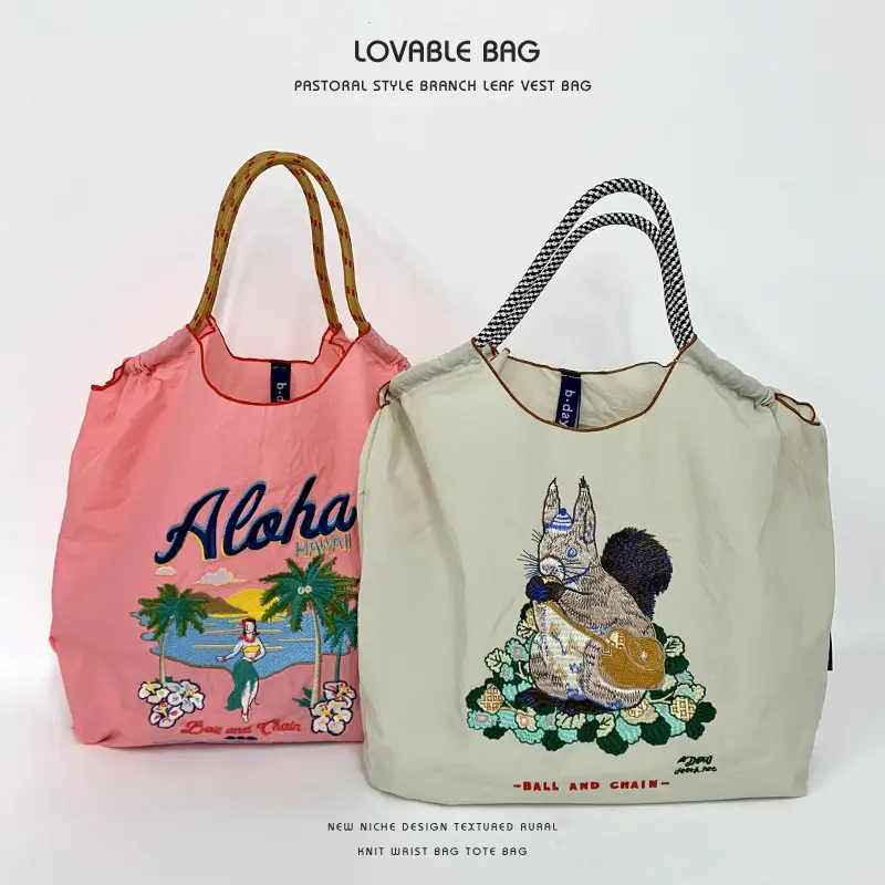 Girls Embroidered Shoulder Bag Pink Large Capacity - Image 16