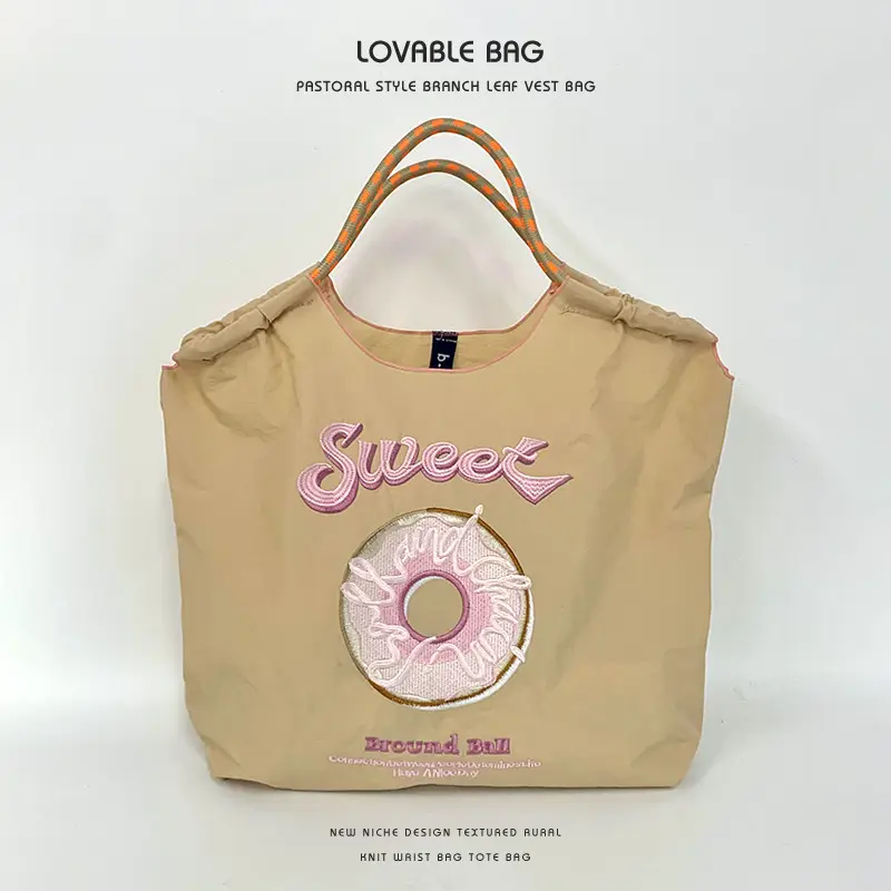 Girls Embroidered Shoulder Bag Pink Large Capacity - Image 9