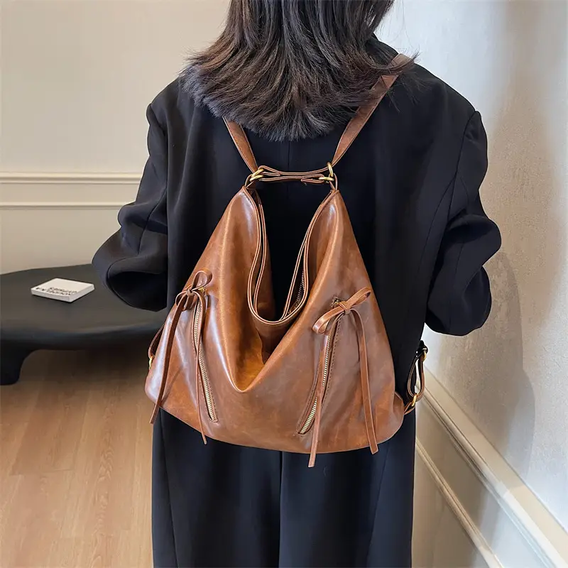 Women's Retro Brown Shoulder Bag 2024 Autumn Winter - Image 5