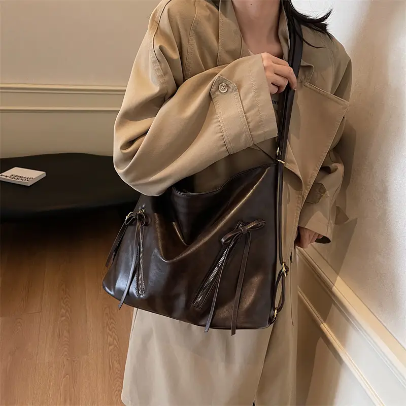 Women's Retro Brown Shoulder Bag 2024 Autumn Winter - Image 6