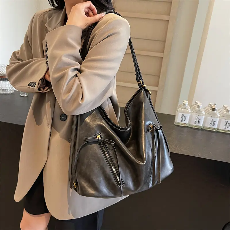 Women's Retro Brown Shoulder Bag 2024 Autumn Winter - Image 7