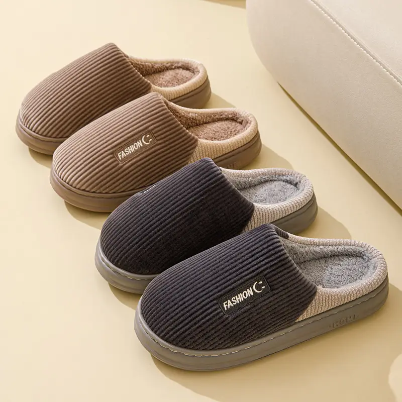 Cotton Slippers Men's Winter 2024 New Indoor Home Thick Sole Shit Slippers Men's EVA Sole - Image 4