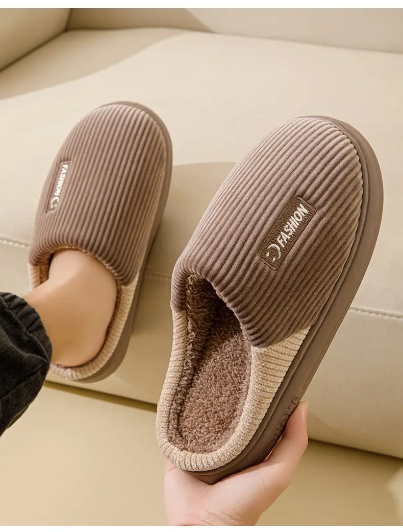Cotton Slippers Men's Winter 2024 New Indoor Home Thick Sole Shit Slippers Men's EVA Sole — feature 16