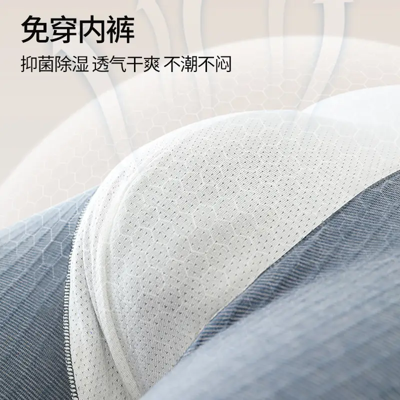 Wool and Silk Thickened Autumn Pants for Men, High-Waisted Bird's Nest Leggings, Fleece-Lined Pants, No Need to Wear Underwear, High-Elasticity Thermal Pants