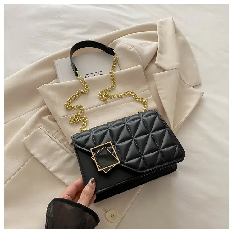 Women's White Quilted Chain Crossbody Bag — feature 22