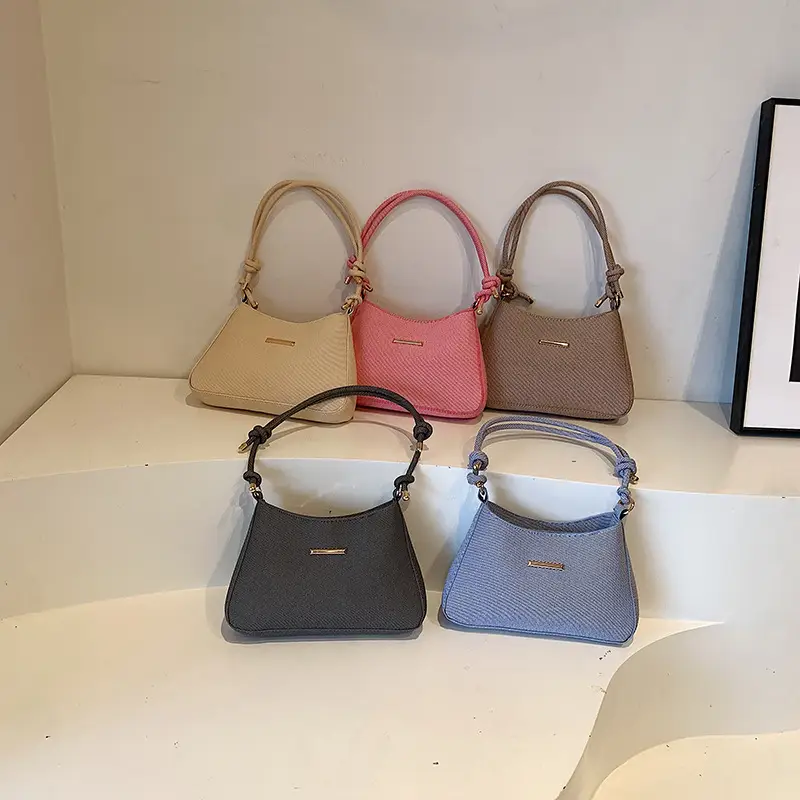 Pink Textured Shoulder Bag for Women Autumn Winter - Image 9